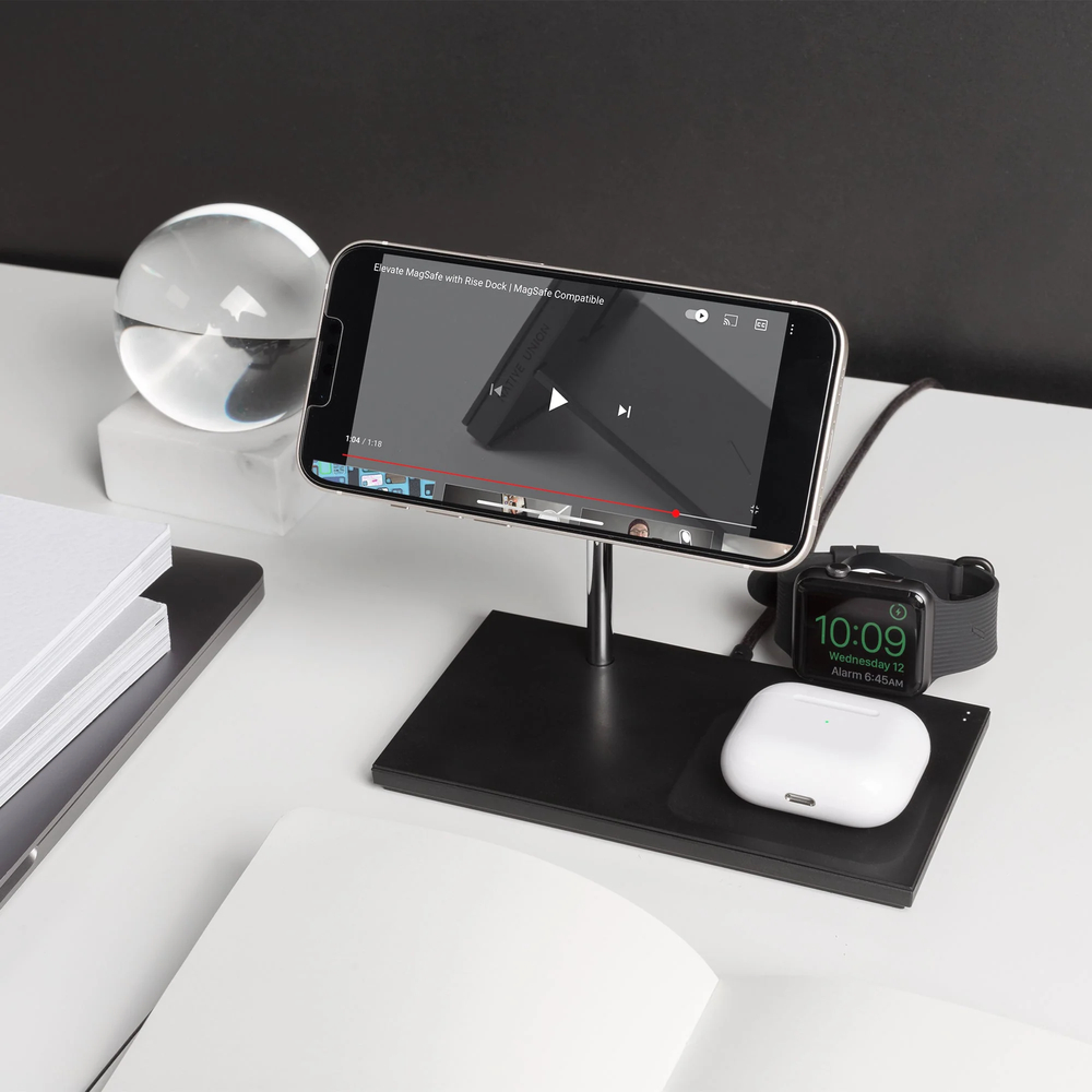 SNAP MAGNETIC 3-IN-1 Беспроводное зарядное устройство, 3 в 1, цвет: черный